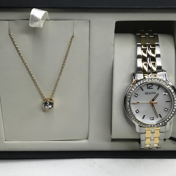 Bulova Accessories - Bulova Watch & Crystal Necklace NWT
